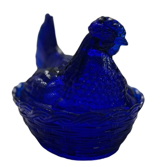 Other | Vintage Cobalt Blue Glass Chicken Candy Dish | Poshmark